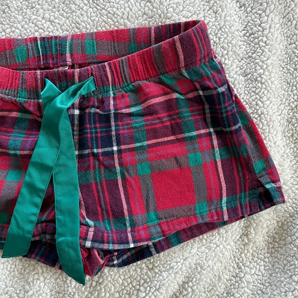 Old Navy Sleep Shorts - Red/Green Plaid Print